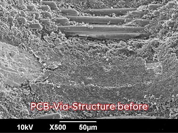 PCB-Via-Structure before desmearing process